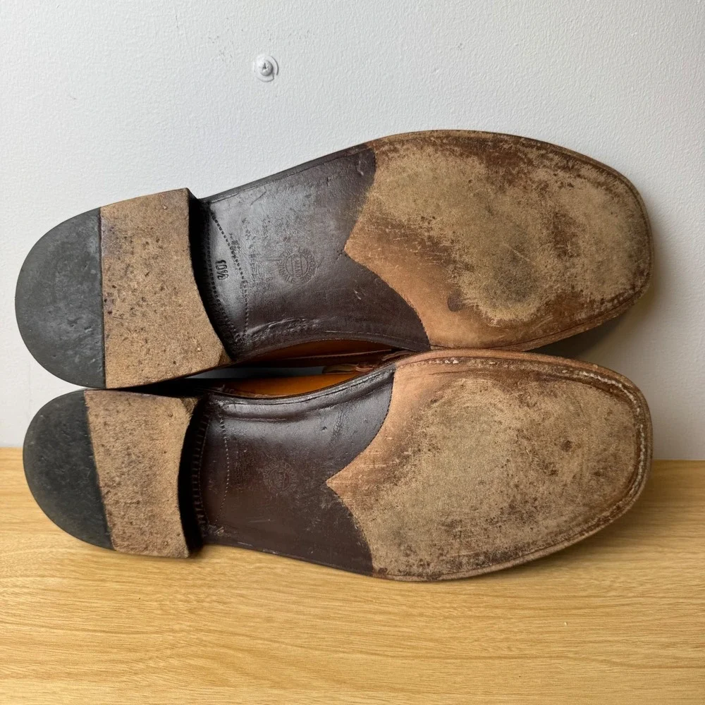 Luciano‎ Barbera Leather Slip On Loafers Mens 10.5 Tan Italian Luxury Designer